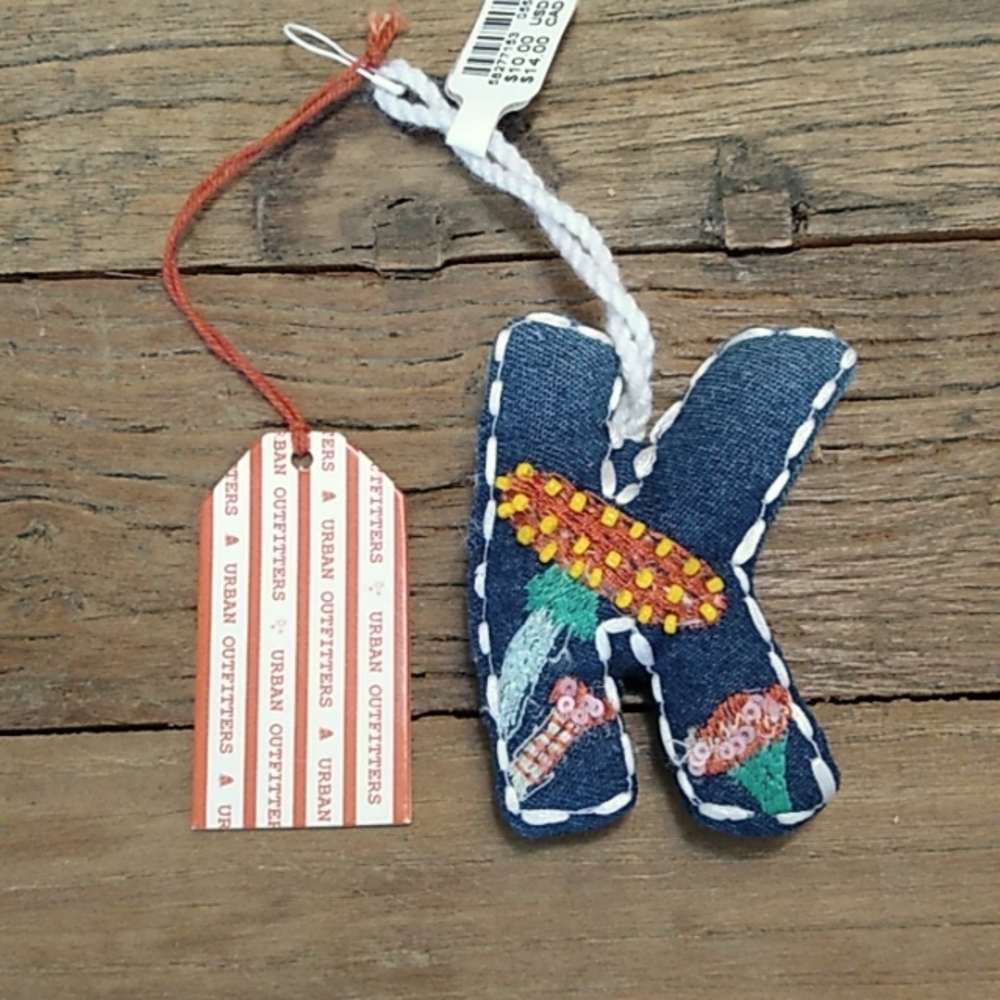 Urban Outfitters 'K' Patchwork Monogram Ornament